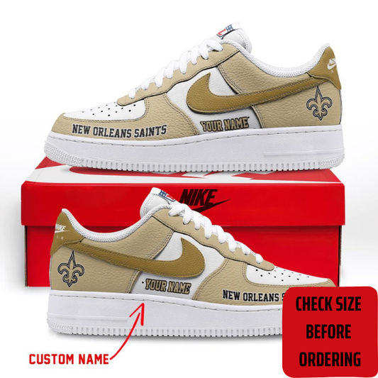 ELITE EDITION - NEW CUSTOMIZED NFL24 NOS NEW ORLEANS SAINTS AF1 SHOES