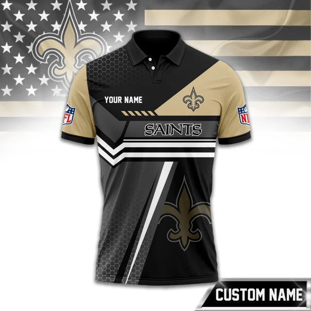 SPECIAL EDITION - NEW CUSTOMIZED NFL24 NOS NEW ORLEANS SAINTS POLO SHIRT, ZIP POLO SHIRT & T-SHIRTS