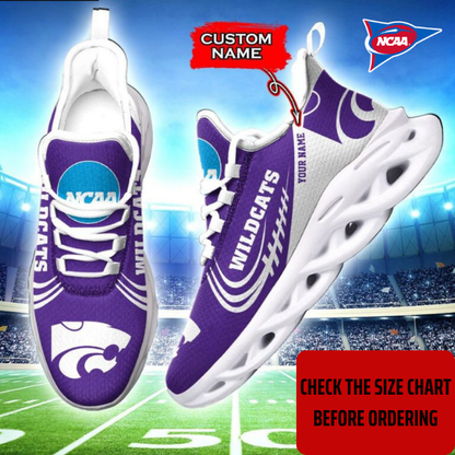 ELITE EDITION - NEW CUSTOMIZED NCAA FBS24 KSW KANSAS STATE WILDCATS CLUNKY SNEAKERS