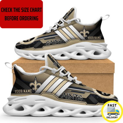 EXCLUSIVE EDITION - NEW CUSTOMIZED NFL24 NOS NEW ORLEANS SAINTS MAX SOUL SHOES