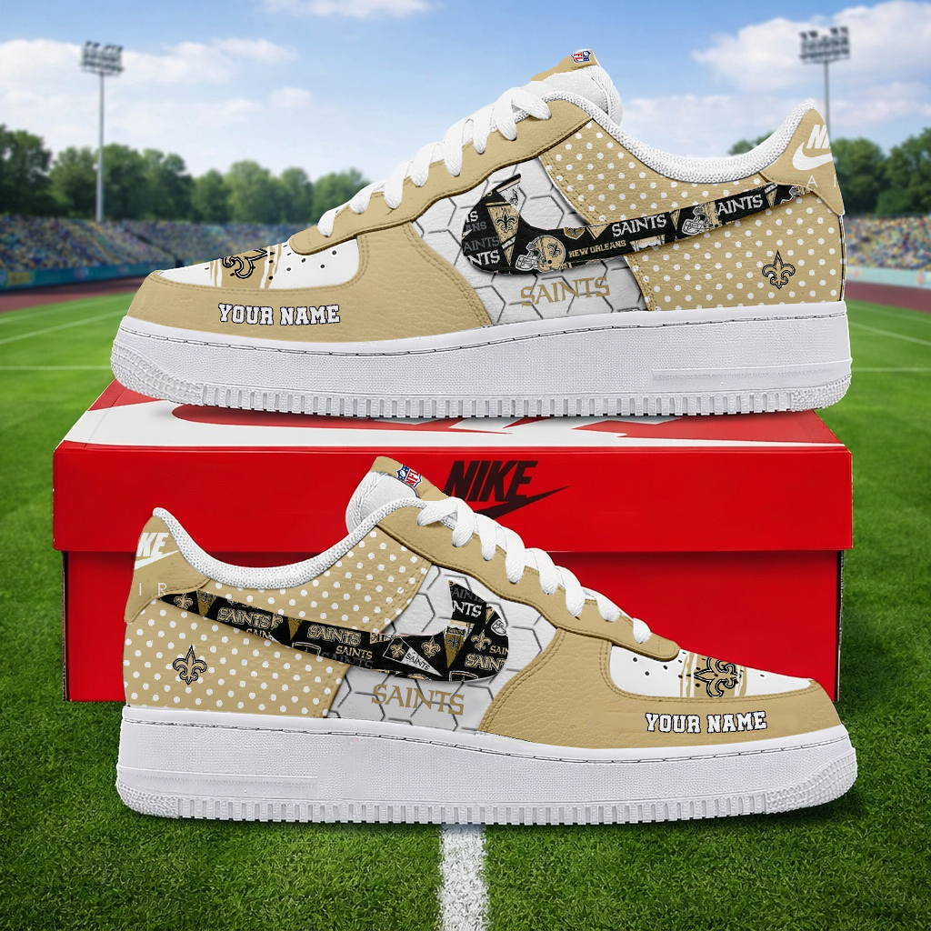 LIMITED EDITION - NEW CUSTOMIZED NFL24 NOS NEW ORLEANS SAINTS AF1 SNEAKERS