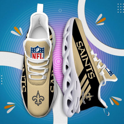 LIMITED EDITION - NEW CUSTOMIZED NFL24 NOS NEW ORLEANS SAINTS UNISEX MAX SOUL SHOES