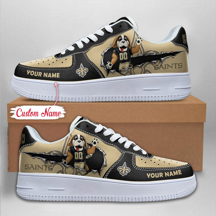 LIMITED EDITION - NEW CUSTOMIZED NFL24 NOS NEW ORLEANS SAINTS AF1 SNEAKERS