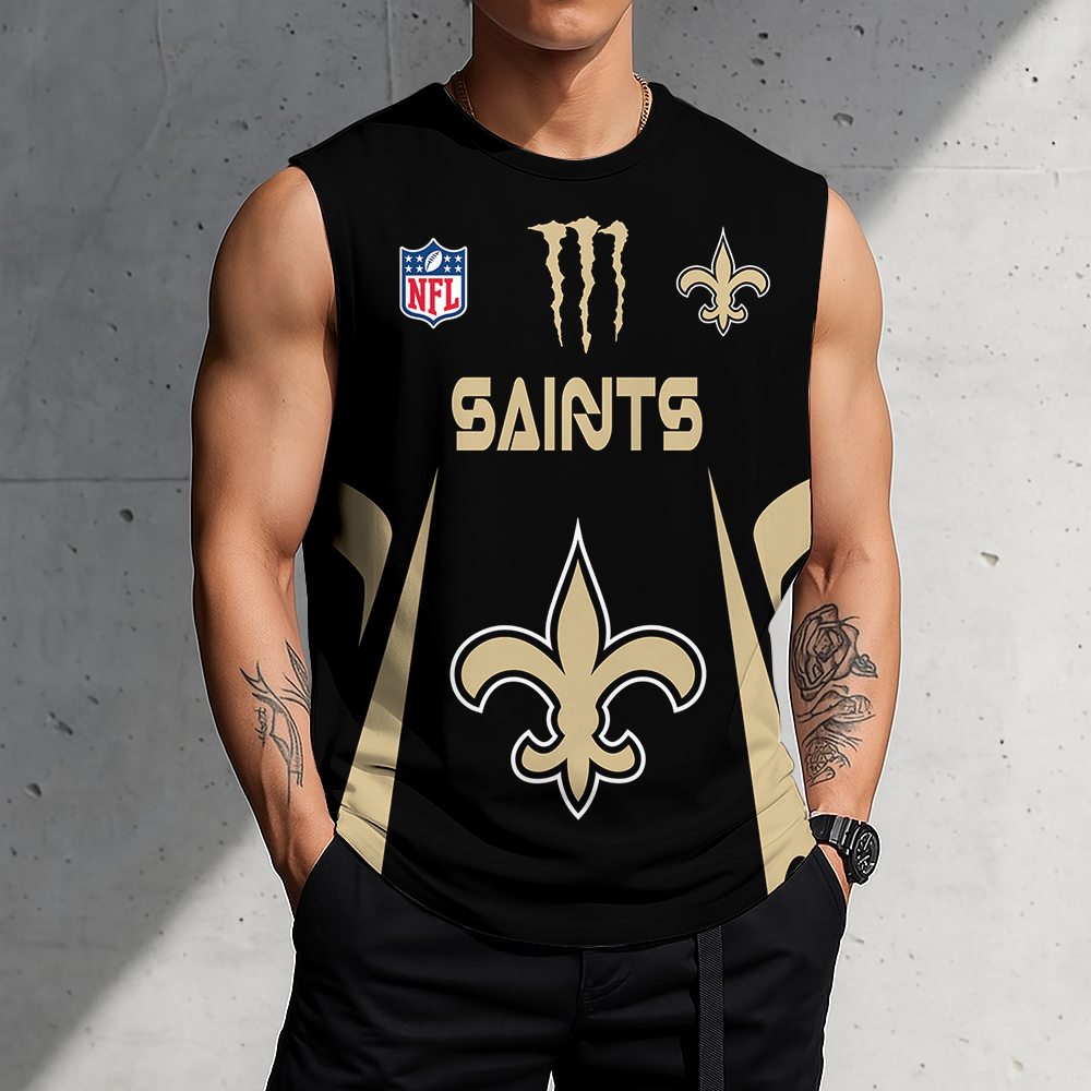 LIMITED EDITION - NEW CUSTOMIZED NFL24 NOS NEW ORLEANS SAINTS MEN'S GYM SHIRT