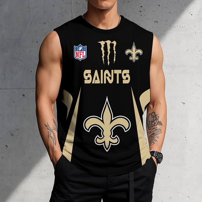 LIMITED EDITION - NEW CUSTOMIZED NFL24 NOS NEW ORLEANS SAINTS MEN'S GYM SHIRT