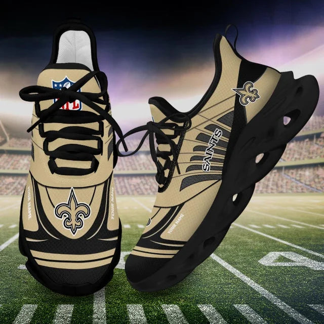 LIMITED EDITION - NEW CUSTOMIZED NFL24 NOS NEW ORLEANS SAINTS UNISEX MAX SOUL SHOES