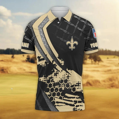 LIMITED EDITION - NEW CUSTOMIZED NFL24 NOS NEW ORLEANS SAINTS POLO SHIRT