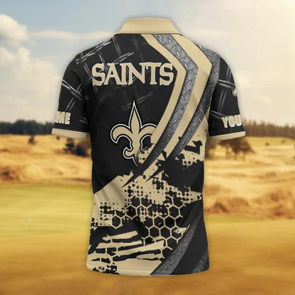 LIMITED EDITION - NEW CUSTOMIZED NFL24 NOS NEW ORLEANS SAINTS POLO SHIRT