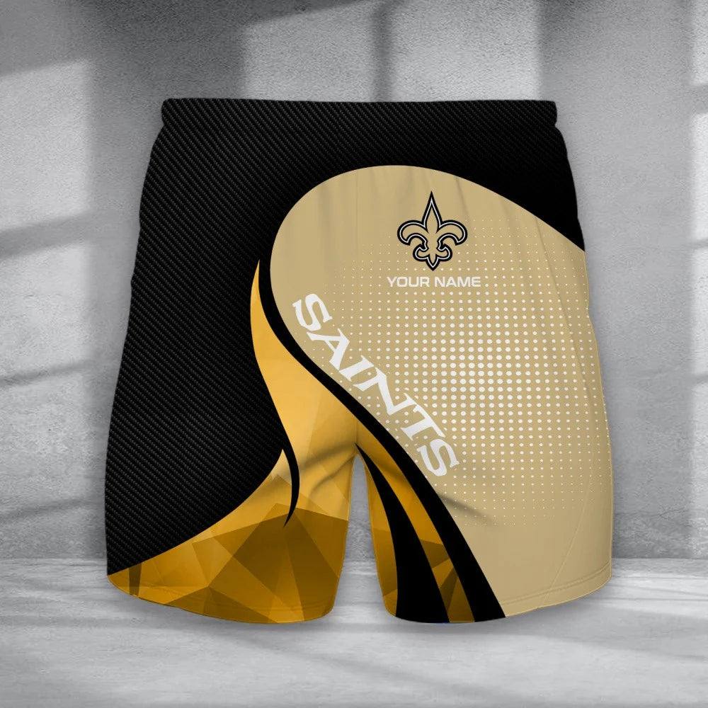 LIMITED EDITION - NEW CUSTOMIZED NFL24 NOS NEW ORLEANS SAINTS POLO, T-SHIRT & SHORT PANTS SET