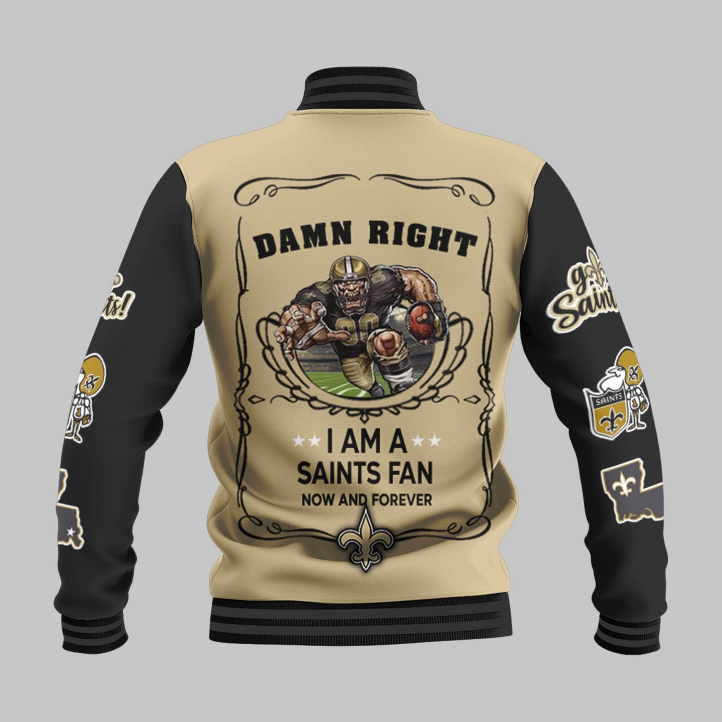 LIMITED EDITION - NEW CUSTOMIZED NFL24 NOS NEW ORLEANS SAINTS BASEBALL JACKET