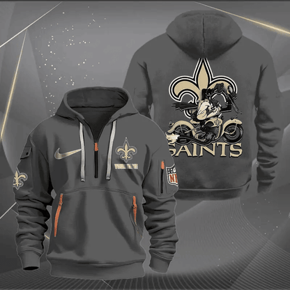 [SPECIAL OFFER] NEW CUSTOMIZED NFL24 NOS NEW ORLEANS SAINTS MUTICOLOR QUARTER ZIP HOODIE