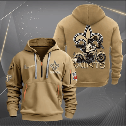 [SPECIAL OFFER] NEW CUSTOMIZED NFL24 NOS NEW ORLEANS SAINTS MUTICOLOR QUARTER ZIP HOODIE