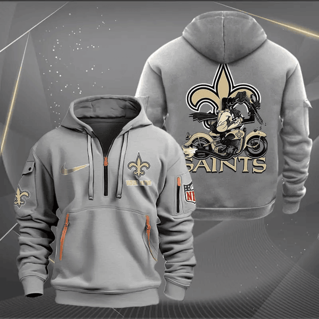 [SPECIAL OFFER] NEW CUSTOMIZED NFL24 NOS NEW ORLEANS SAINTS MUTICOLOR QUARTER ZIP HOODIE