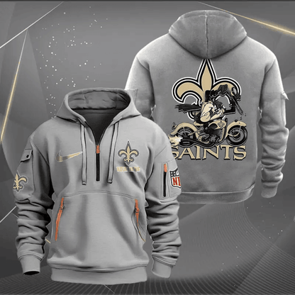[SPECIAL OFFER] NEW CUSTOMIZED NFL24 NOS NEW ORLEANS SAINTS MUTICOLOR QUARTER ZIP HOODIE