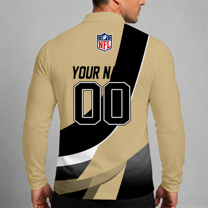 [SPECIAL OFFER] NEW CUSTOMIZED NFL24 NOS NEW ORLEANS SAINTS LONG SLEEVE POLO SHIRT