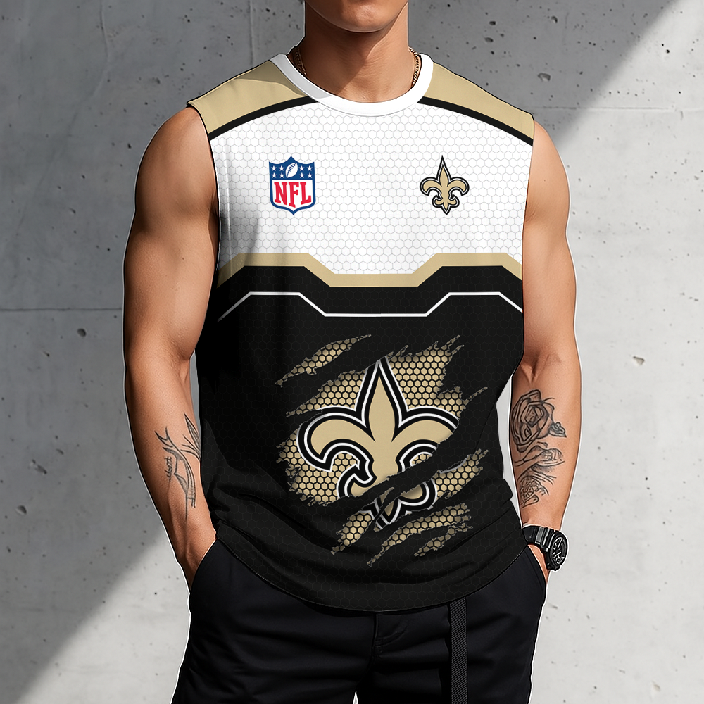 LIMITED EDITION - NEW CUSTOMIZED NFL24 NOS NEW ORLEANS SAINTS MEN'S GYM SHIRT