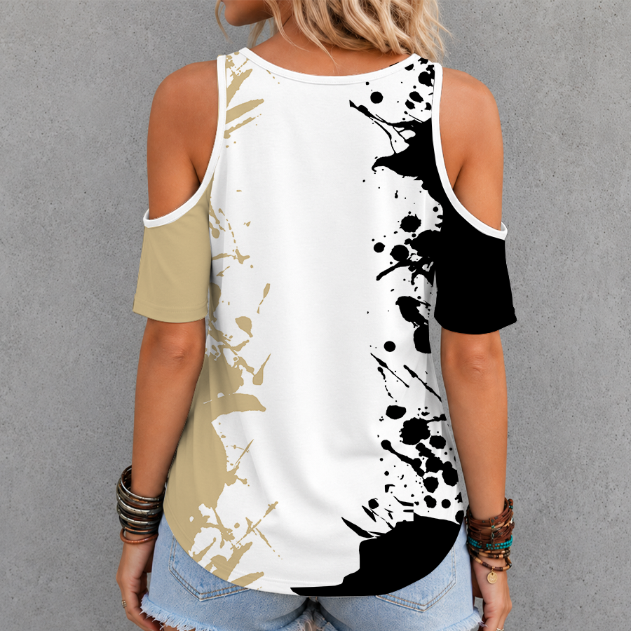 [SPECIAL OFFER] NEW CUSTOMIZED NFL24 NOS NEW ORLEANS SAINTS CRISS CROSS V-NECK TOP