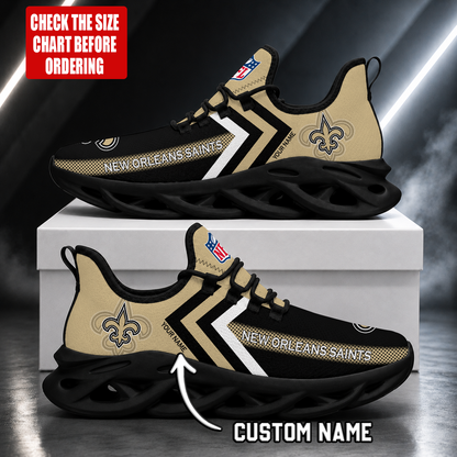 LIMITED EDITION - NEW CUSTOMIZED NFL24 NOS NEW ORLEANS SAINTS UNISEX MAX SOUL SHOES