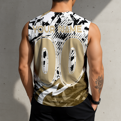 LIMITED EDITION - NEW CUSTOMIZED NFL24 NOS NEW ORLEANS SAINTS MEN'S GYM SHIRT