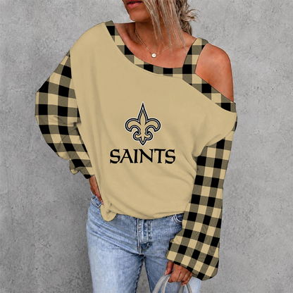 [SPECIAL OFFER] NEW CUSTOMIZED NFL24 NOS NEW ORLEANS SAINTS DROP SHOULDER SWEATSHIRT