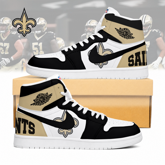 LIMITED EDITION - NEW CUSTOMIZED NFL24 NOS NEW ORLEANS SAINTS AIR JORDAN SNEAKERS
