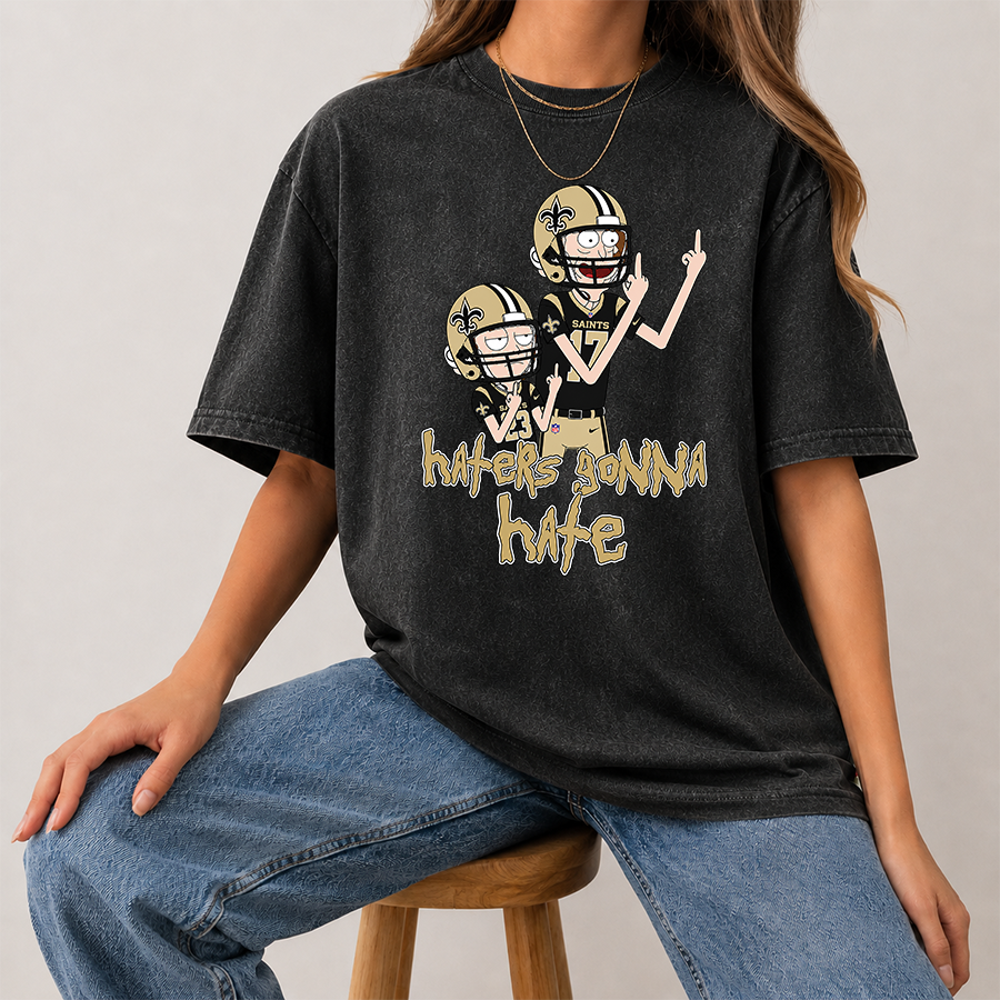 [SPECIAL OFFER] NEW CUSTOMIZED NFL24 NOS NEW ORLEANS SAINTS FUNNY MULTICOLOR WASHED TEE