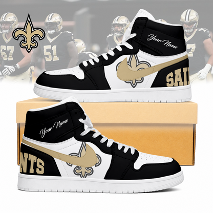 LIMITED EDITION - NEW CUSTOMIZED NFL24 NOS NEW ORLEANS SAINTS AIR JORDAN SNEAKERS