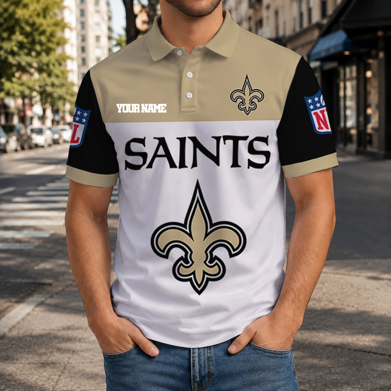 LIMITED EDITION - NEW CUSTOMIZED NFL24 NOS NEW ORLEANS SAINTS T-SHIRT, POLO SHIRT, ZIP POLO SHIRT, SWEATSHIRT, HOODIE & ZIP HOODIE