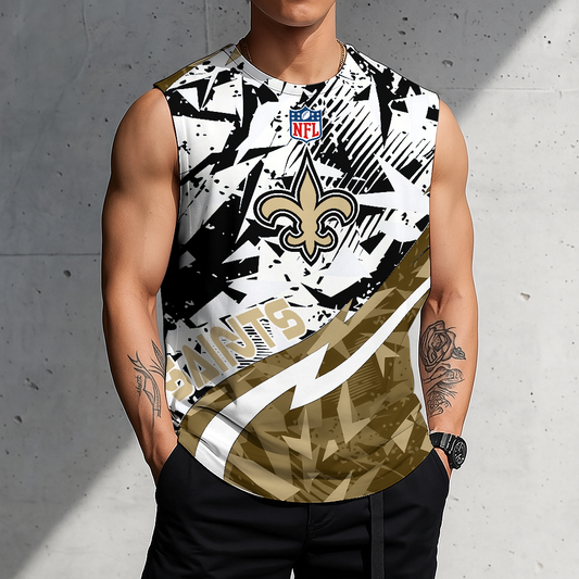 LIMITED EDITION - NEW CUSTOMIZED NFL24 NOS NEW ORLEANS SAINTS MEN'S GYM SHIRT