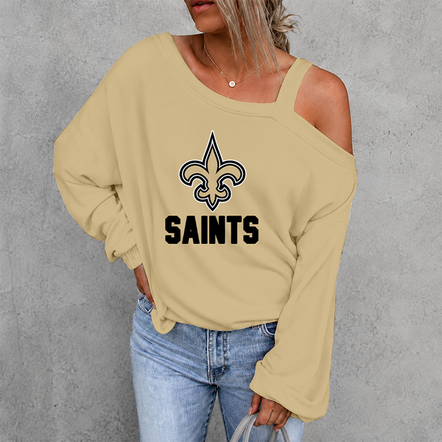 [SPECIAL OFFER] NEW CUSTOMIZED NFL24 NOS NEW ORLEANS SAINTS DROP SHOULDER SWEATSHIRT