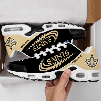 LIMITED EDITION - NEW CUSTOMIZED NFL24 NOS NEW ORLEANS SAINTS AIR MAX PLUS SNEAKERS