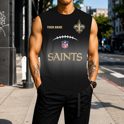 LIMITED EDITION - NEW CUSTOMIZED NFL24 NOS NEW ORLEANS SAINTS MEN'S GYM SHIRT