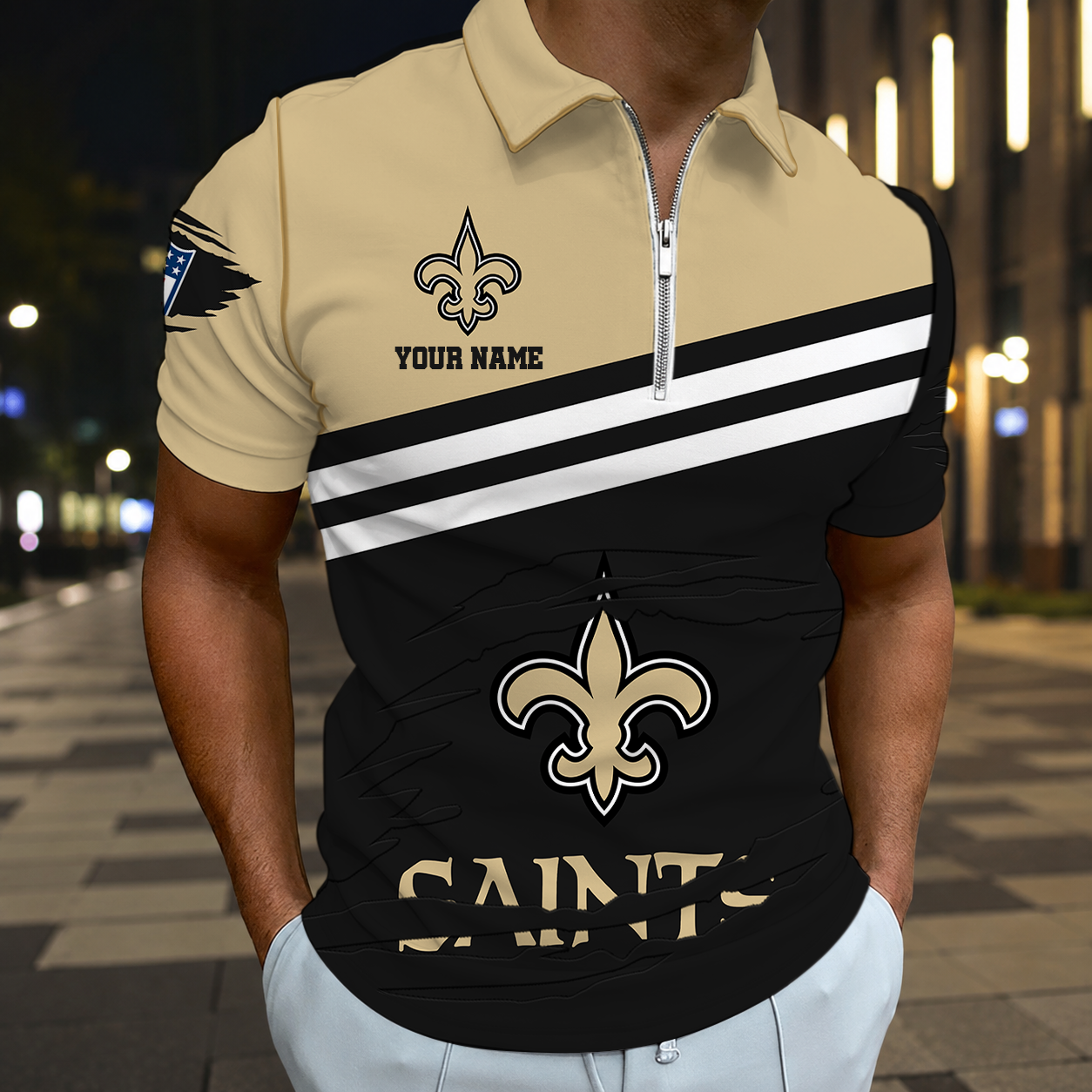 LIMITED EDITION - NEW CUSTOMIZED NFL24 NOS NEW ORLEANS SAINTS T-SHIRT, POLO SHIRT, ZIP POLO SHIRT, SWEATSHIRT, HOODIE & ZIP HOODIE