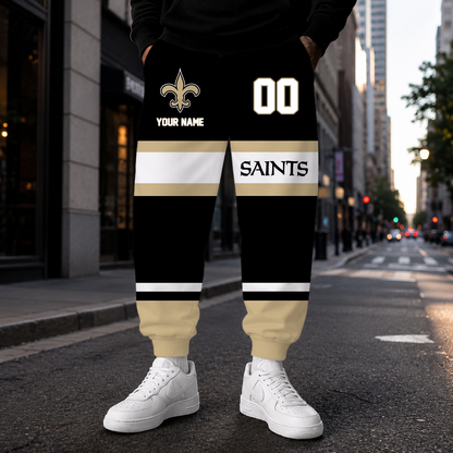 LIMITED EDITION - NEW CUSTOMIZED NFL24 NOS NEW ORLEANS SAINTS SWEATPANTS