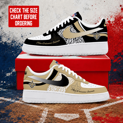 LIMITED EDITION - NEW CUSTOMIZED NFL24 NOS NEW ORLEANS SAINTS AF1 SHOES