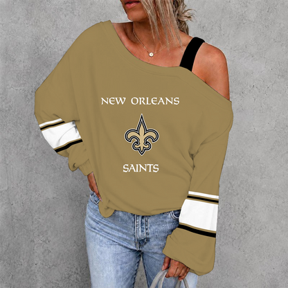 [SPECIAL OFFER] NEW CUSTOMIZED NFL24 NOS NEW ORLEANS SAINTS DROP SHOULDER SWEATSHIRT
