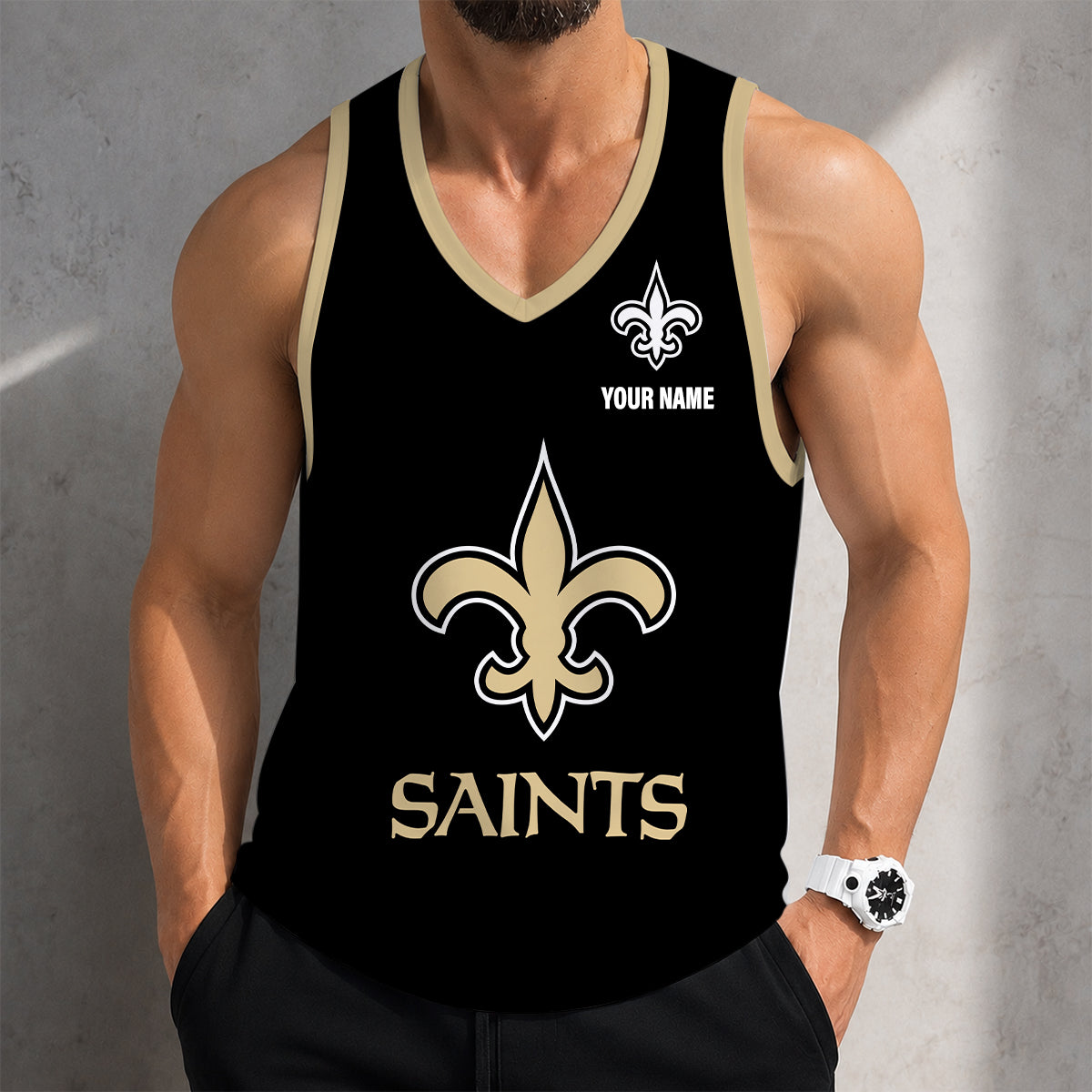 LIMITED EDITION - NEW CUSTOMIZED NFL24 NOS NEW ORLEANS SAINTS TANK TOP