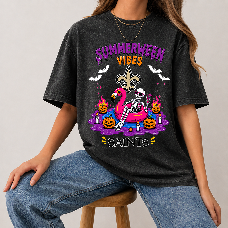 [SPECIAL OFFER] NEW CUSTOMIZED NFL24 NOS NEW ORLEANS SAINTS SUMMERWEEN MULTICOLOR WASHED TEE