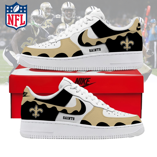 FINAL CLEARANCE - NEW CUSTOMIZED NFL24 NOS NEW ORLEANS SAINTS AF1 SNEAKERS
