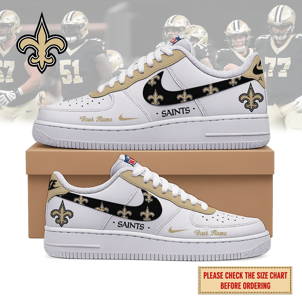 LIMITED EDITION - NEW CUSTOMIZED NFL24 NOS NEW ORLEANS SAINTS AF1 SHOES