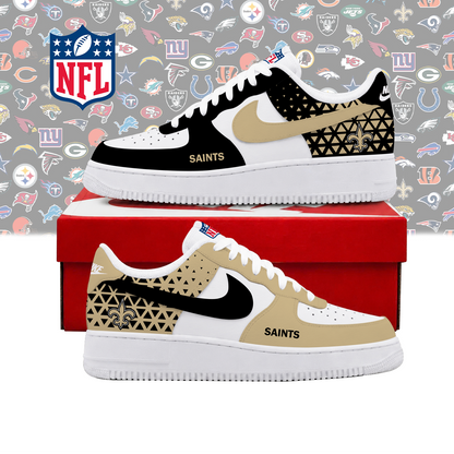 LIMITED EDITION - NEW CUSTOMIZED NFL24 NOS NEW ORLEANS SAINTS AF1 SHOES