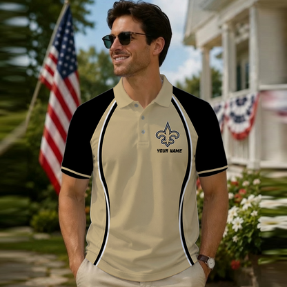 [SPECIAL OFFER] NEW CUSTOMIZED NFL24 NOS NEW ORLEANS SAINTS POLO SHIRT