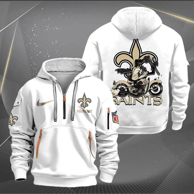 [SPECIAL OFFER] NEW CUSTOMIZED NFL24 NOS NEW ORLEANS SAINTS MUTICOLOR QUARTER ZIP HOODIE