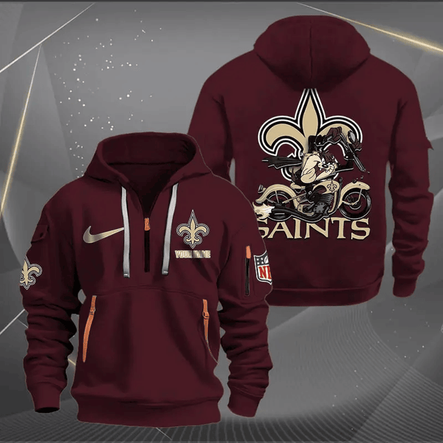 [SPECIAL OFFER] NEW CUSTOMIZED NFL24 NOS NEW ORLEANS SAINTS MUTICOLOR QUARTER ZIP HOODIE