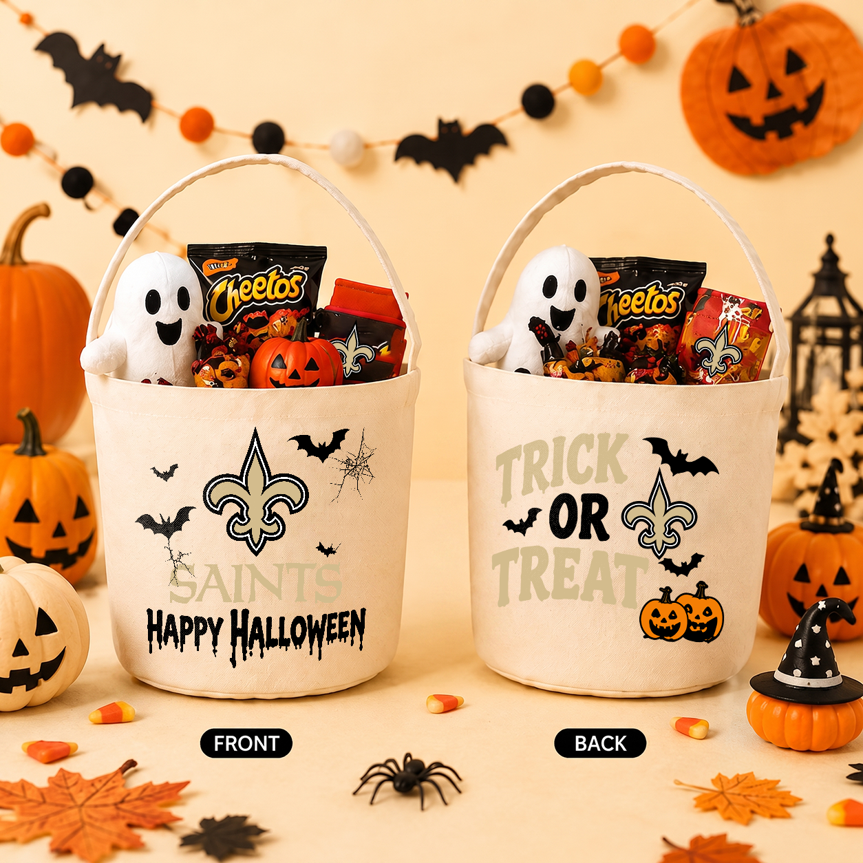 [SPECIAL OFFER] NEW CUSTOMIZED NFL24 NOS NEW ORLEANS SAINTS HALLOWEEN BASKET