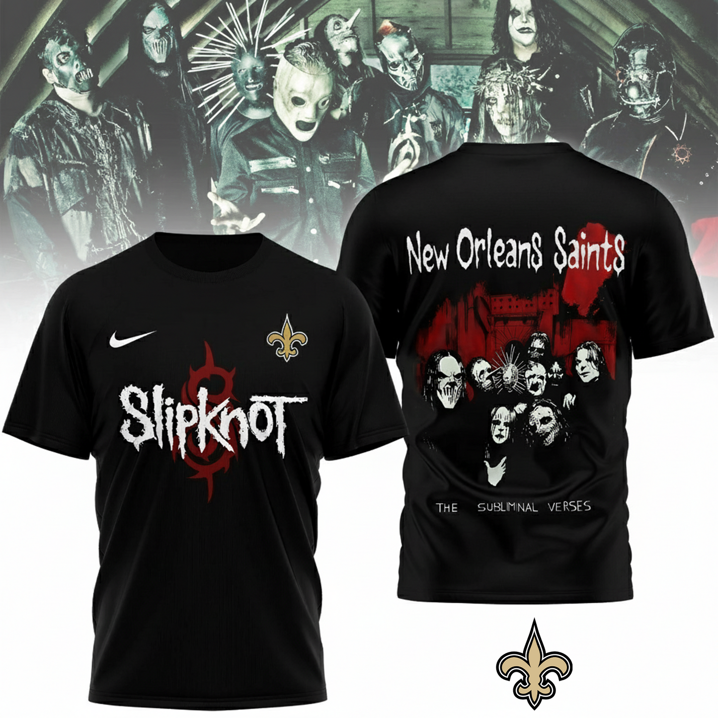 LIMITED EDITION - NEW CUSTOMIZED NFL24 NOS NEW ORLEANS SAINTS SLIPKNOT 3D SHIRT