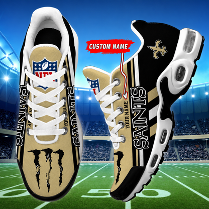 LIMITED EDITION - NEW CUSTOMIZED NFL24 NOS NEW ORLEANS SAINTS AIR MAX PLUS SNEAKERS