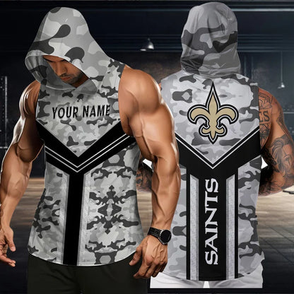 LIMITED EDITION - NEW CUSTOMIZED NFL24 NOS NEW ORLEANS SAINTS HOODED TANK TOP
