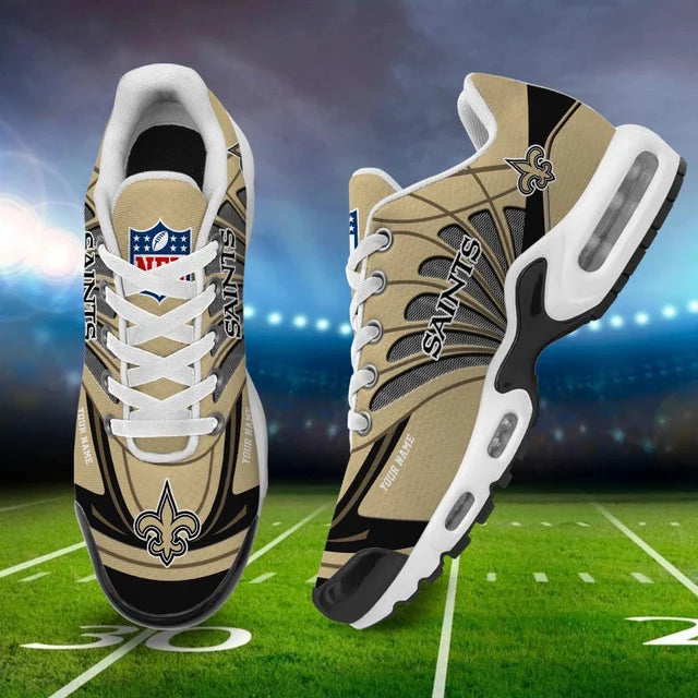 LIMITED EDITION - NEW CUSTOMIZED NFL24 NOS NEW ORLEANS SAINTS AIR MAX PLUS SNEAKERS