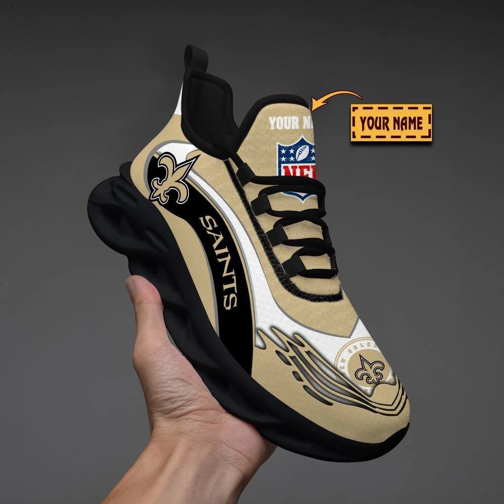 LIMITED EDITION - NEW CUSTOMIZED NFL24 NOS NEW ORLEANS SAINTS UNISEX MAX SOUL SHOES